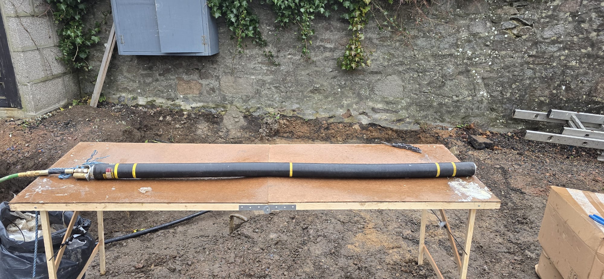 Initial patch lining setup and packer preparation